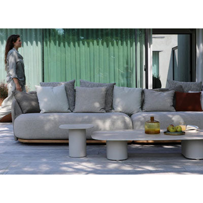 Table basse SunWeave Wave 100 cm (plateau en pierre frittée)