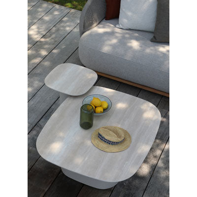 Table basse SunWeave Wave 42 cm (plateau en pierre frittée)