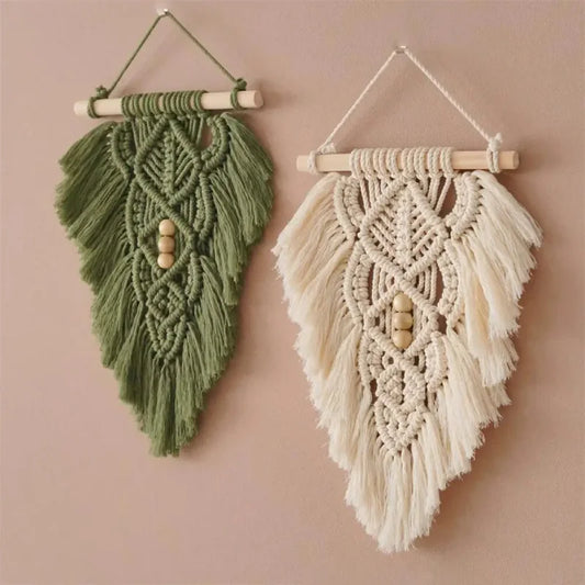 Willow Weave Macramé Leaf Wall Tapestry