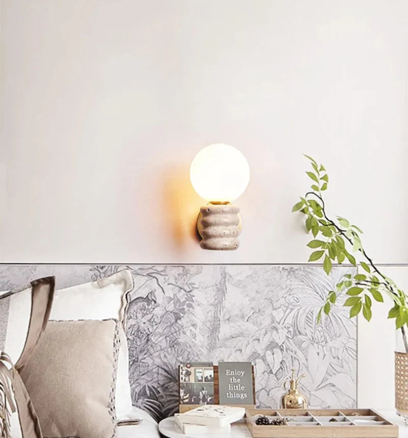 Zen Glow Travertine Wall Lamp