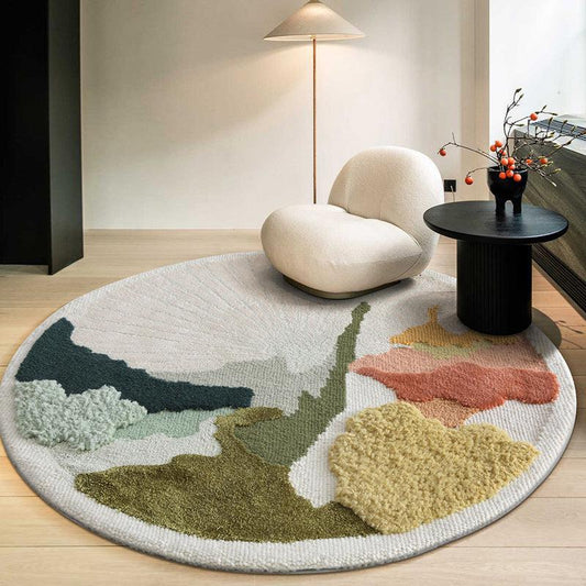 Zeta Abstract Scenic Pattern Wool Rug